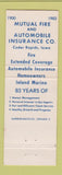 Matchbook Cover - Paul Eikanger Insurance Cedar Rapid sIA