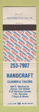 Matchbook Cover - Handcraft Cleaners Tailors Akron OH