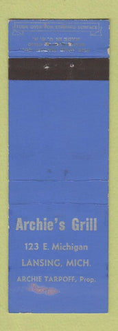 Matchbook Cover - Archie's Grill Lansing MI Archie Tarpoff WEAR