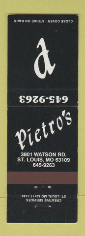 Matchbook Cover - Pietro's St Louis MO
