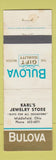Matchbook Cover - Bulova Watches KArl's Jewelry Middlefield OH WEAR