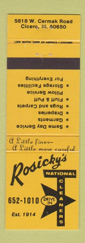Matchbook Cover - Rosicky's National Cleaners Cicero IL