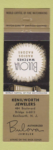 Matchbook Cover - Bulova Watches Kenilworth NJ