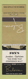 Matchbook Cover - Bulova Watches Fox's Port Huron MI WEAR