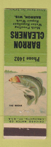 Matchbook Cover - Barron Cleaners WI low phone #