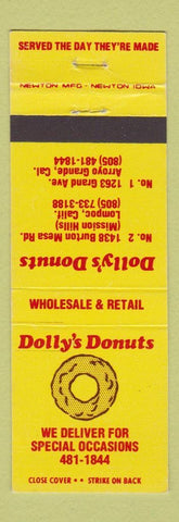 Matchbook Cover - Dolly's Donuts Lompoc Arroyo Grande CA