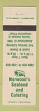 Matchbook Cover - Norwood's Seafood