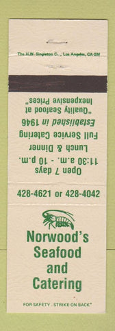 Matchbook Cover - Norwood's Seafood