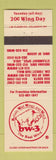 Matchbook Cover - Buffalo Wild Wings BW3 Akron Columbus Cincinnati OH