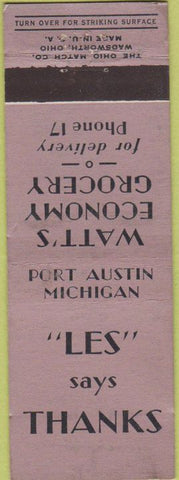 Matchbook Cover - Watt's Grocery Port Austin MI