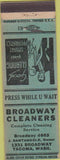 Matchbook Cover - Broadway Cleaners Tacoma WA