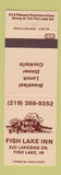 Matchbook Cover - Fish Lake Inn Fish Lake IN