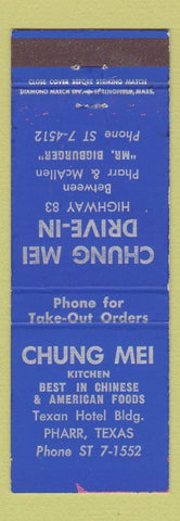 Matchbook Cover - Chung Mei Chinese Restaurant Pharr TX