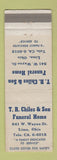 Matchbook Cover - TR Chiles Son Funeral Home Lima OH