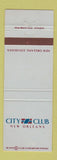 Matchbook Cover - City Club New Orleans LA
