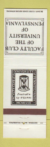 Matchbook Cover - Faculty Club of University of Pennsylvania PA