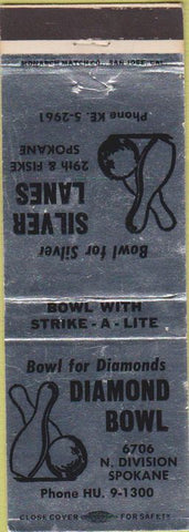 Matchbook Cover - Diamond Bowling Spokane WA