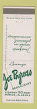 Matchbook Cover - Joe Byrnes Restaurant Mobile AL