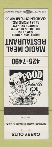 Matchbook Cover - Magic Meal Restaurant Garden City MI