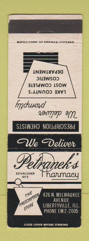 Matchbook Cover - Petranek's Drug Store Libertyville IL