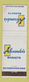 Matchbook Cover - Alexander's Markets Grocery WEAR