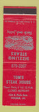 Matchbook Cover - Tom's Steak House Houma LA