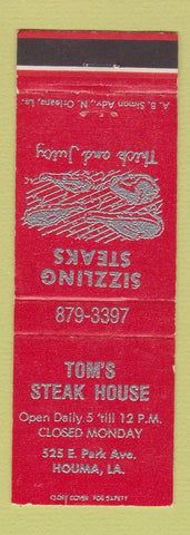 Matchbook Cover - Tom's Steak House Houma LA