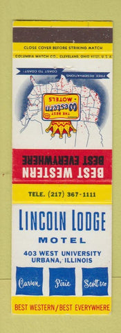 Matchbook Cover - Lincoln Lodge Motel Urbana IL Carson Pirie Scott