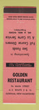 Matchbook Cover - Golden Restaurant Gorham NH