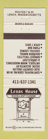 Matchbook Cover - Lenox House Lenox MA