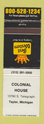 Matchbook Cover - Colonial House Taylor MI Best Western