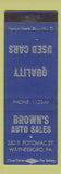 Matchbook Cover - Brown's Auto Sales Waynesboro PA