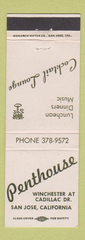 Matchbook Cover - Penthouse Cocktail Lounge San Jose CA