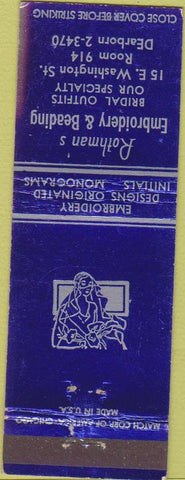 Matchbook Cover - Rothman's Embroidery Beading  NO TOWN girlie