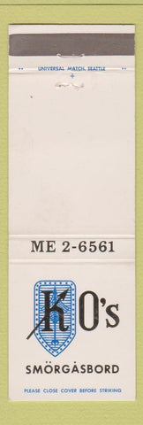 Matchbook Cover - KO's Smorgasbord Seattle WA