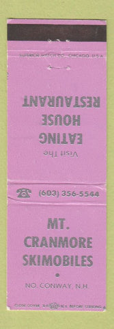 Matchbook Cover - Mount Cranmore Skimobiles snowmobiles North Conway NH