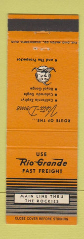Matchbook Cover - Rio Grande Railroad