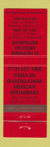 Matchbook Cover - El Palenque Mexican Restaurant Spring Houston TX
