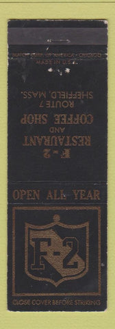 Matchbook Cover - F2 Restaurant Coffee Shop Sheffield MA