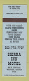 Matchbook Cover - Sierra Inn Motel Medford OR