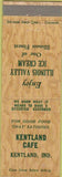 Matchbook Cover - Kentland Cafe IN Illinois Valley Ice Cream