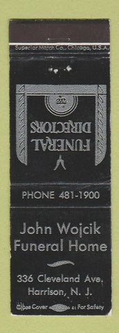 Matchbook Cover - John Wojcik Funeral Home Harrison NJ WEAR