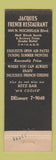 Matchbook Cover - Jacques French Restaurant Chicago IL