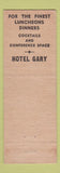 Matchbook Cover - Hotel Gary IN
