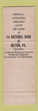 Matchbook Cover - 1st National Bank Milton PA