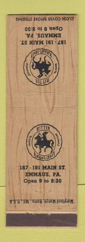Matchbook Cover - Ritter Knight Craft Emmaus PA