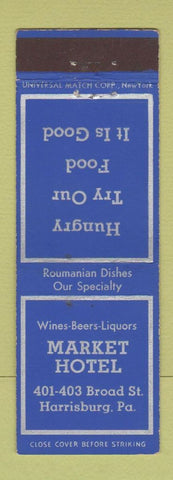 Matchbook Cover - Market Hotel Harrisburg PA