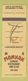 Matchbook Cover - Monkok Chinese Restaurant Richardson TX