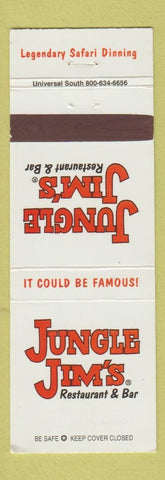 Matchbook Cover - Jungle Jim's Orlando Lake Buena Vista FL Myrtle Beach SC