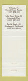 Matchbook Cover - Jungle Jim's Orlando Lake Buena Vista FL Myrtle Beach SC